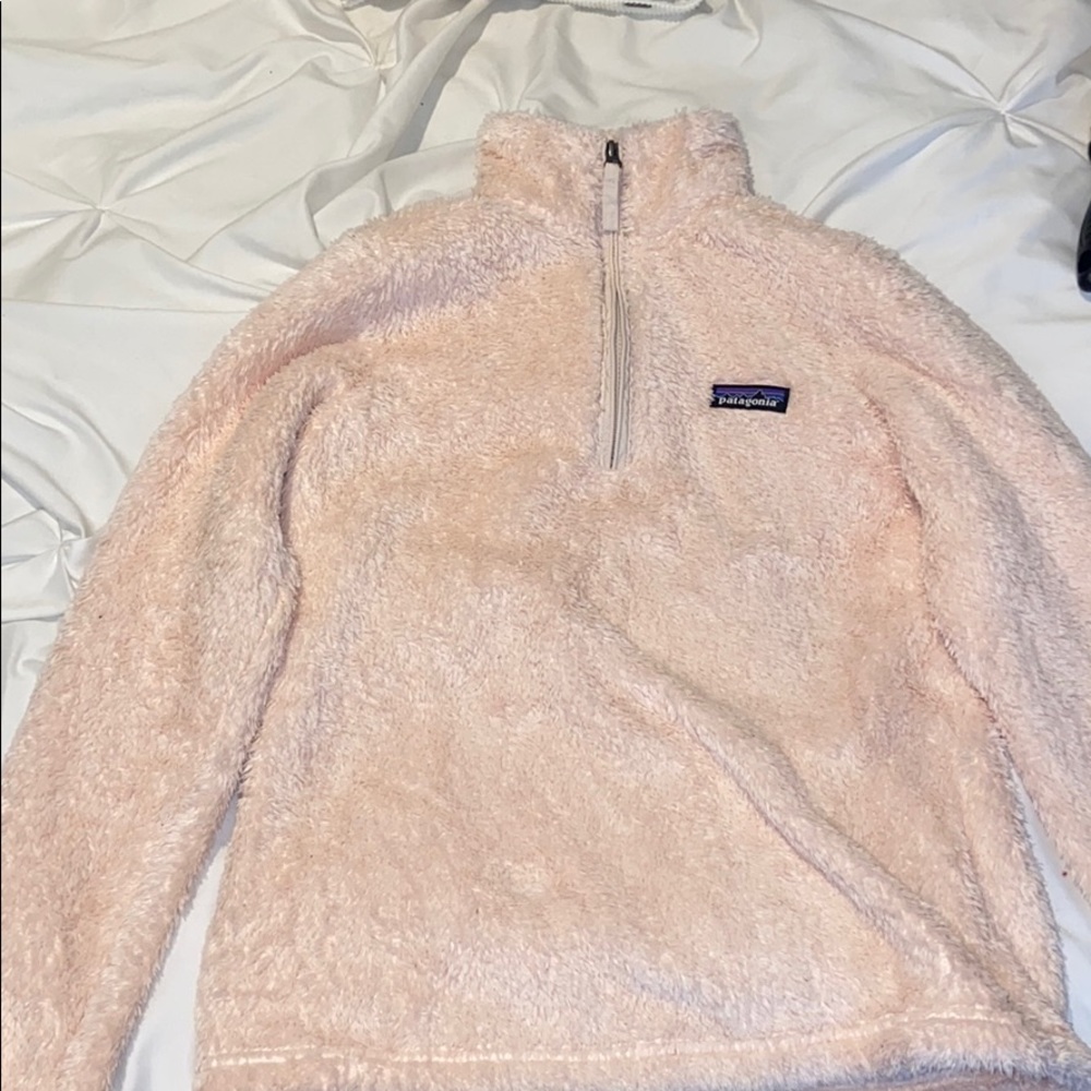 Pink Patagonia quarter zip